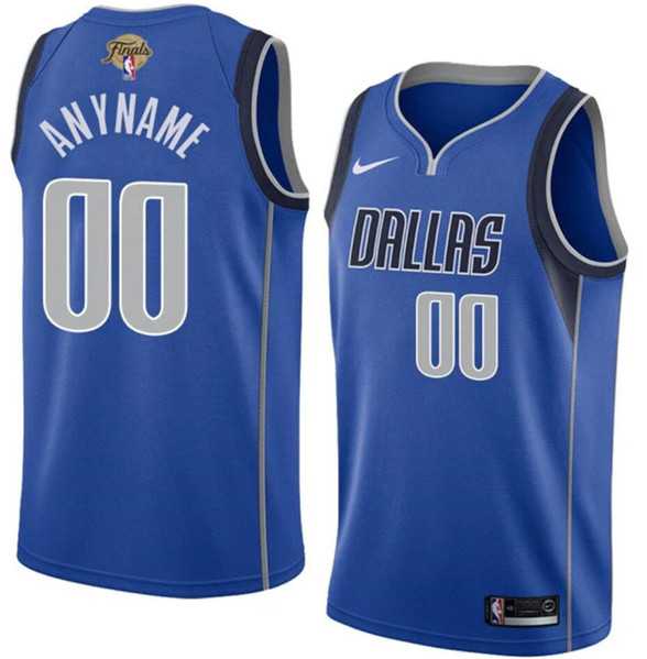 Mens Dallas Mavericks Active Player Custom Blue 2024 Finals Icon Edition Stitched Basketball Jersey